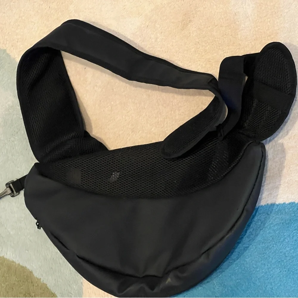Katziela® Expandable Mesh Sling Bag Front Shoulder Pet Carrier Black 10 lbs Max